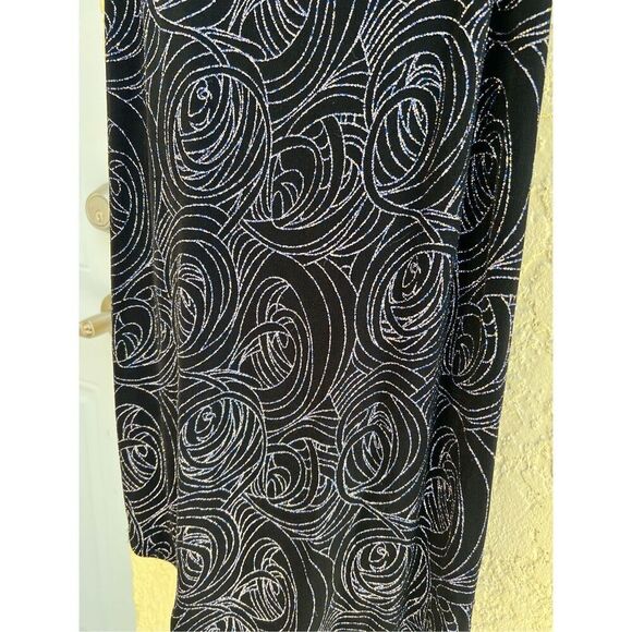 Slinky 90s Black Midi Dress Glitter Open Back Spaghetti Straps Diamond Cut S - Picture 3 of 14